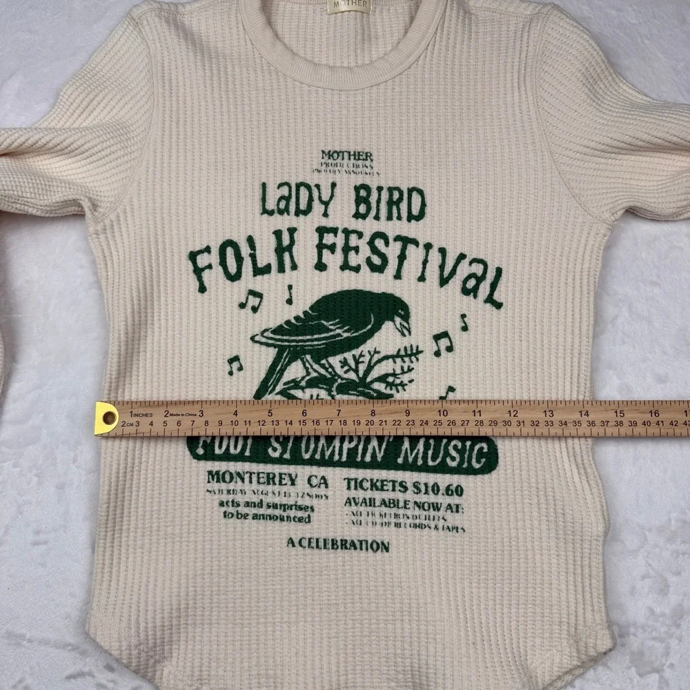 NWOT Mother The Itty Bitty Goodie Goodie Lady Bird Folk Festival Thermal Top M - Picture 8 of 9
